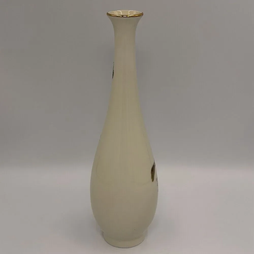 Toyo French Black Orchid 9” Bud Vase Magie Japan Butterfly Gold Trim Vintage